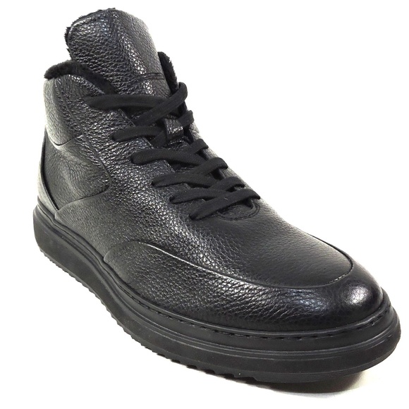 ALBERTO CICCIOLI ?? MEN\'S BLACK SOFT LEATHER FLAT WINTER BOOTS main image 5